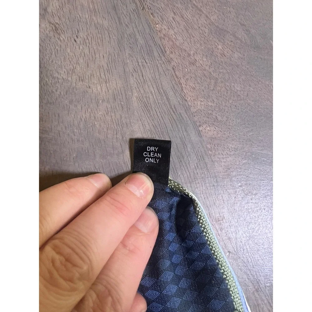 Class Club Boys Zipper Tie 100% Silk Striped Green One Size